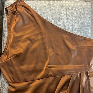 Bronze one shoulder dress